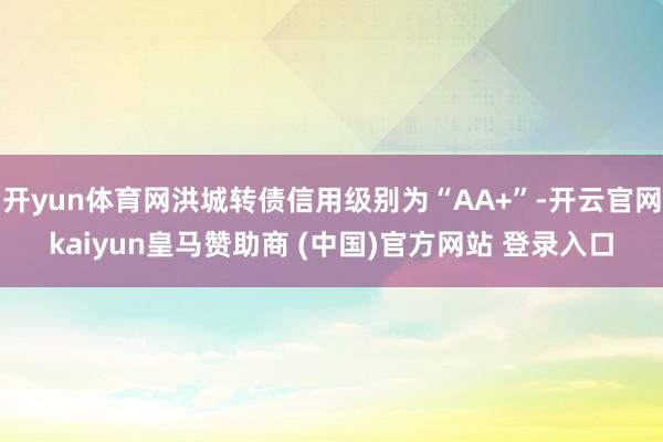 开yun体育网洪城转债信用级别为“AA+”-开云官网kaiyun皇马赞助商 (中国)官方网站 登录入口
