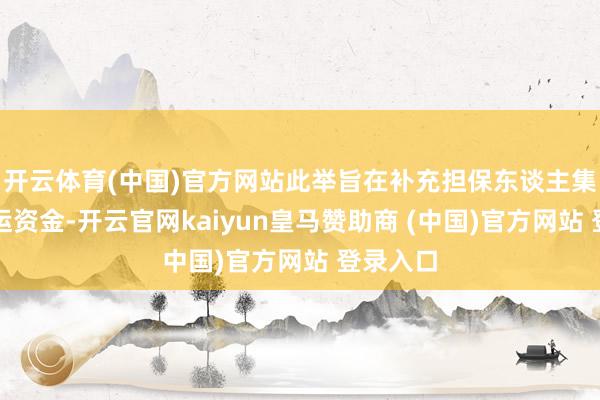 开云体育(中国)官方网站此举旨在补充担保东谈主集团的营运资金-开云官网kaiyun皇马赞助商 (中国)官方网站 登录入口